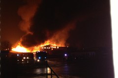 Pożar cegielni w Sosnowcu