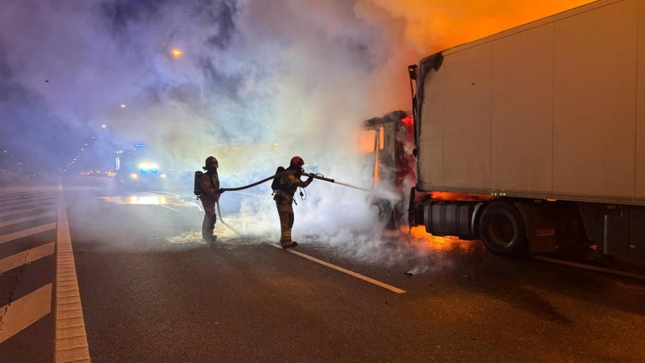 Pożar ciężarówki w Tokarni /Straż Pożarna
