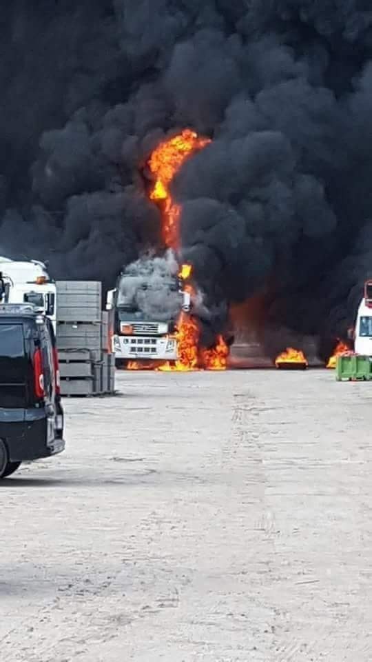 Pożar ciężarówki /Gorąca Linia RMF FM /Gorąca Linia RMF FM