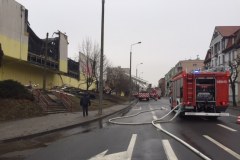 Pożar domu handlowego w Tczewie