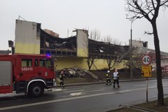 Pożar domu handlowego w Tczewie