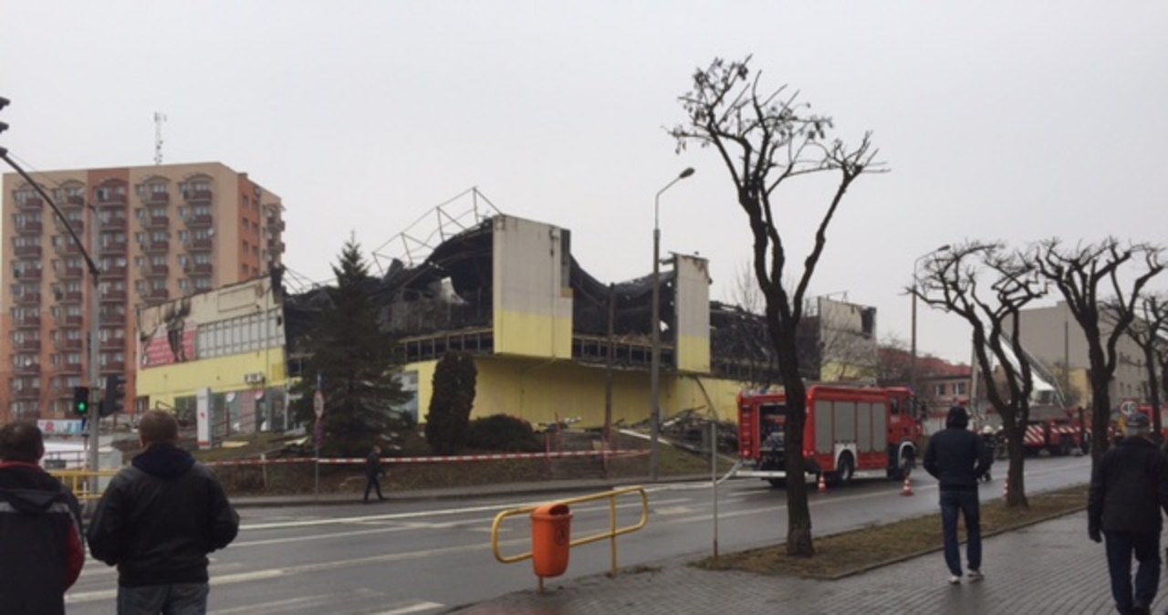 Pożar domu handlowego w Tczewie