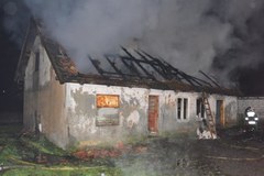 Pożar domu jednorodzinnego w Baniach Mazurskich