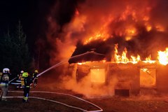 Pożar domu we wsi Spoguny