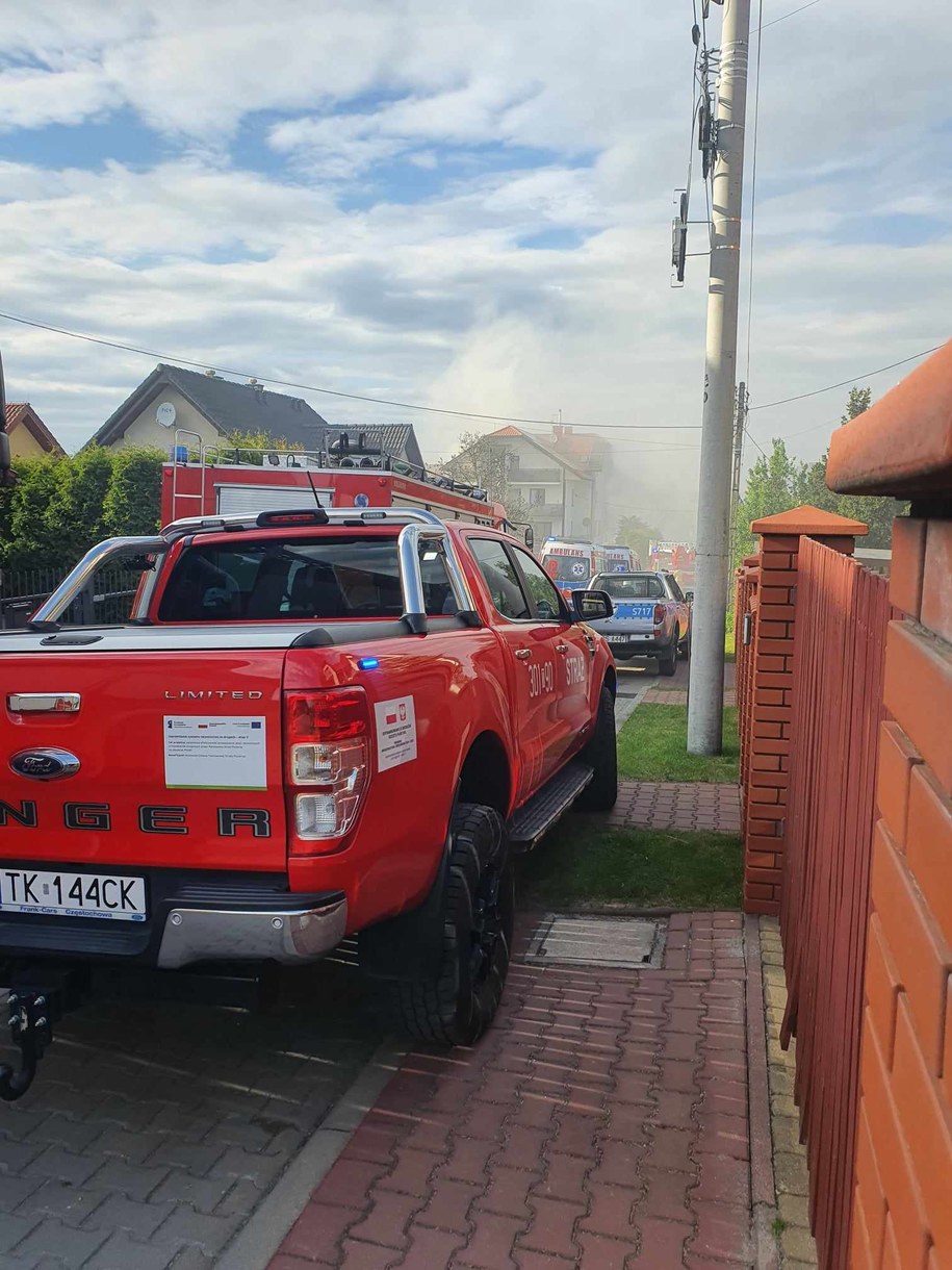 Pożar DPS-u w Kielcach /KW PSP Kielce /