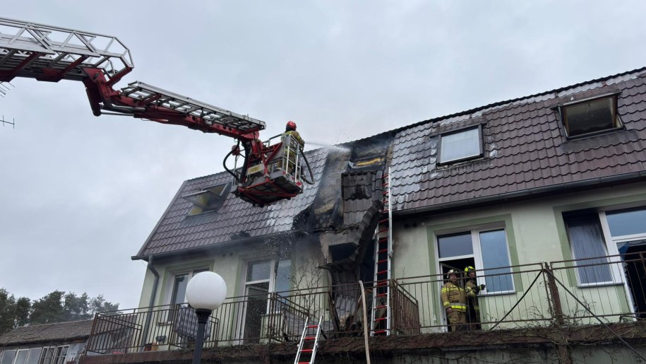 Pożar DPS w Szczawnie. /KW PSP Gorzów Wielkopolski  /