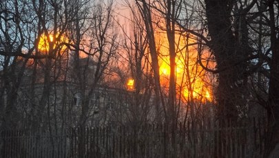 Pożar dworku w Zgierzu