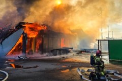 Pożar dyskontu w Polkowicach. Galeria