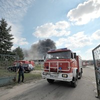 Pożar fabryki styropianu w Łochowie