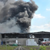 Pożar fabryki styropianu w Łochowie