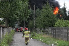 Pożar hali magazynowej w Sulejówku