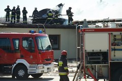 Pożar hali w Borkowie koło Gdańska