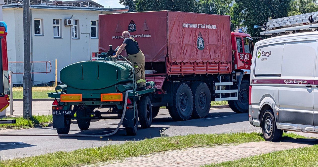 Pożar hali we Włocławku