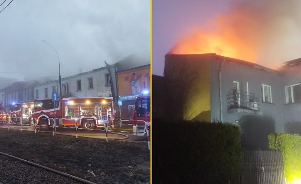 Pożar kamienicy w Będzinie. Kilkugodzinna walka z ogniem