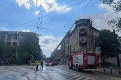 Pożar kamienicy w Warszawie