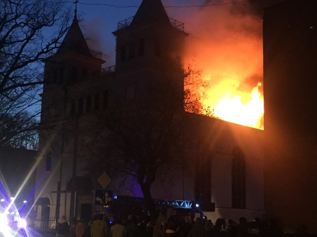 Pożar kościoła w Braniewie /Gorąca Lina RMF FM /Gorąca Linia RMF FM