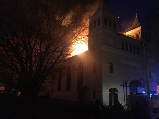 Pożar kościoła w Braniewie /Gorąca Linia - RMF FM /Gorąca Linia RMF FM