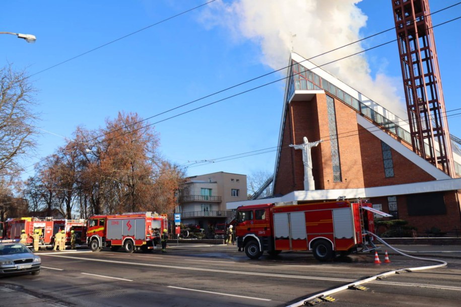 Pożar kościoła w Lublinie, 25.12.2025 /Państwowa Straż Pożarna