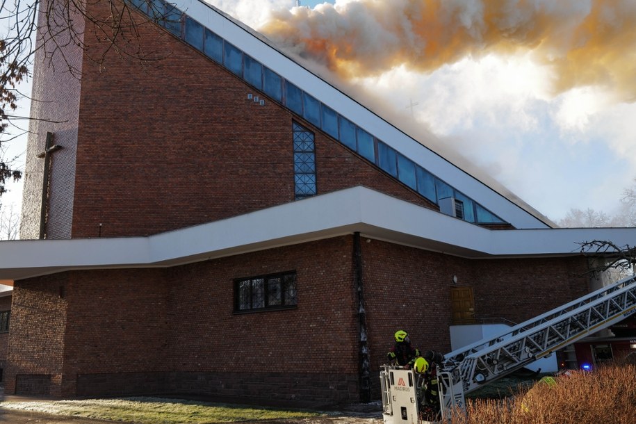 Pożar kościoła w Lublinie /Karol Zienkiewicz /PAP