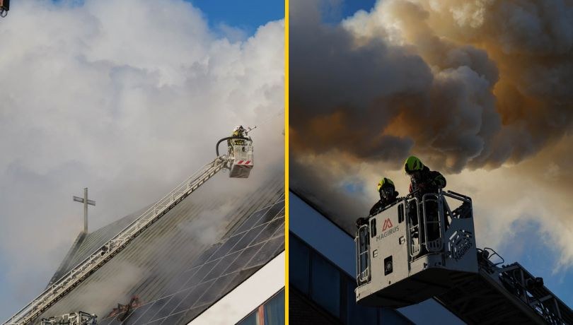 Pożar kościoła w Lublinie /PAP/Karol Zienkiewicz /PAP