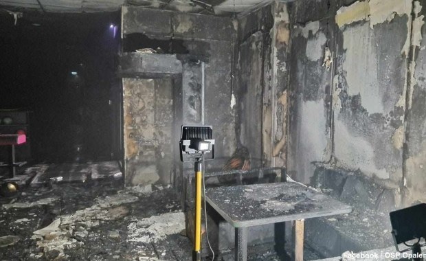 Pożar kręgielni w Jeleniu na Pomorzu