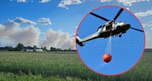 Pożar lasu niedaleko Warszawy. W akcji policyjny Black Hawk z Bambi Bucket