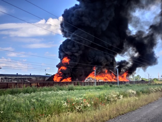 Pożar na składowisku odpadów w Przysiece Polskiej. Zdjęcie nadesłane przez Krystiana /Słuchacz RMF FM /Gorąca Linia RMF FM