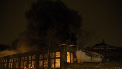 Pożar na terenie Stoczni Gdańskiej
