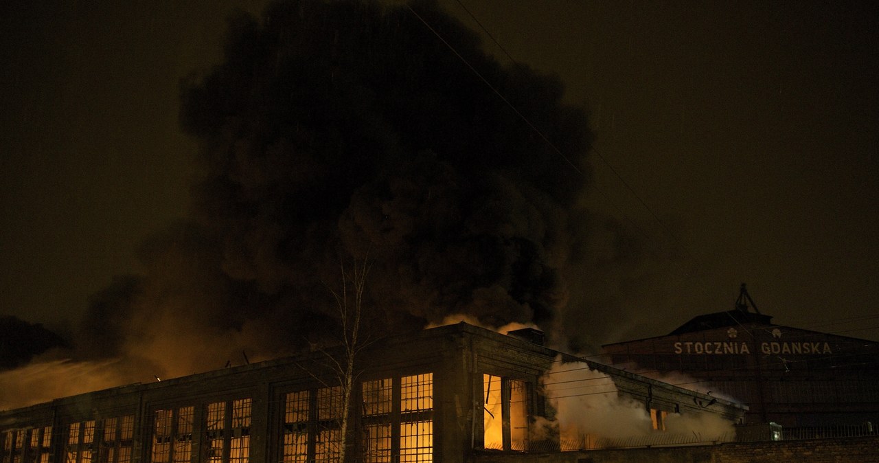 Pożar na terenie Stoczni Gdańskiej