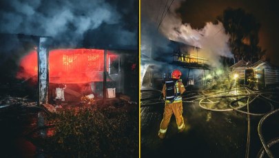 Pożar pawilonu handlowego w Warszawie