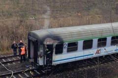 Pożar pociągu w Białej Rawskiej