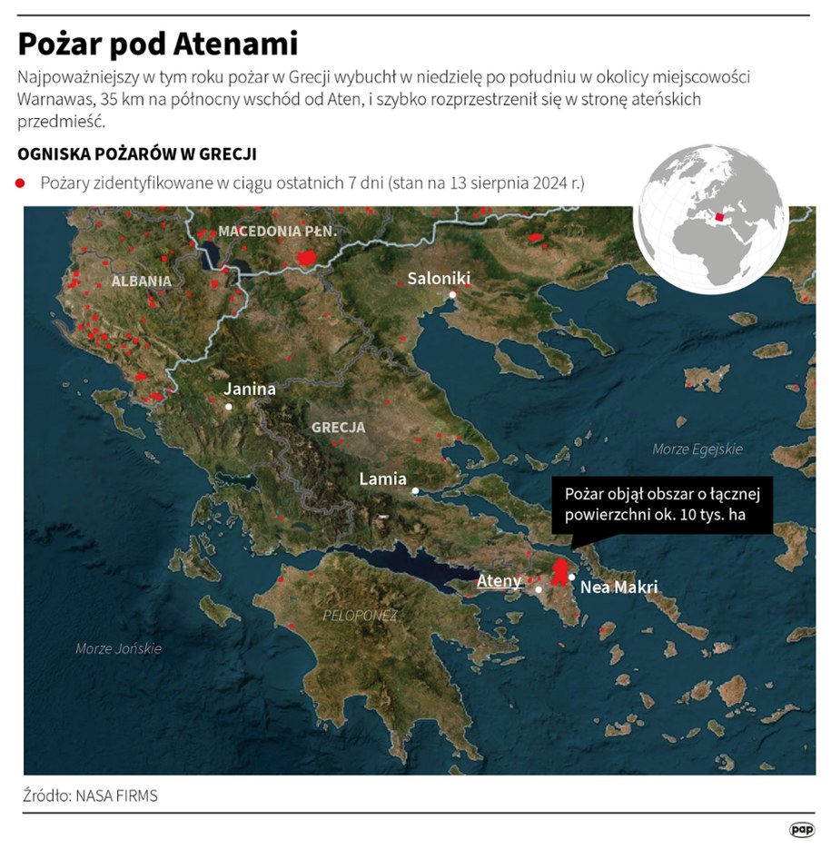 Pożar pod Atenami /Adam Ziemienowicz /PAP
