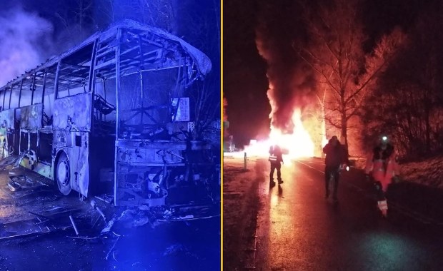 Pożar polskiego autokaru na Słowacji. Jedna osoba nie żyje