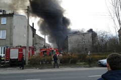 Pożar pralni na granicy Będzina i Sosnowca 