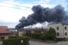 Pożar pralni na granicy Będzina i Sosnowca 
