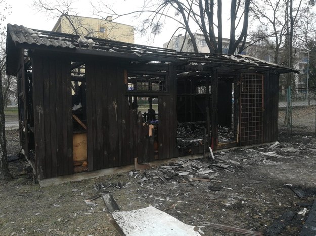 Pożar pustostanu /Policja Lubelska /Materiały prasowe