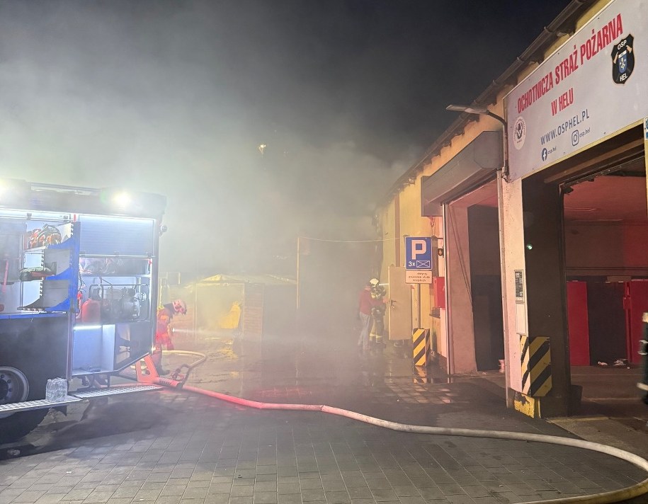 Pożar remizy OSP Hel /KP PSP Puck /