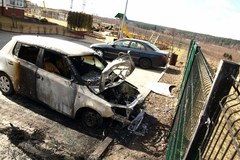 Pożar samochodów na strzeżonym parkingu w Olsztynie 