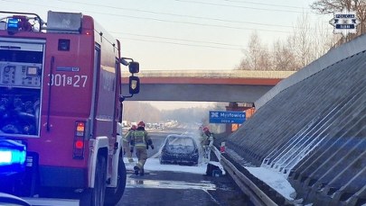 Pożar samochodu na A4. Ruch w kierunku Krakowa odblokowany