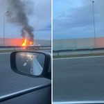 Pożar samochodu na A4 w Małopolsce