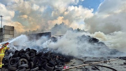 Pożar składowiska odpadów w Jakubowie