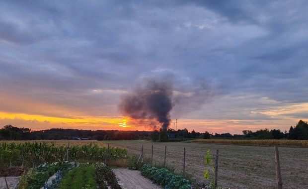 Pożar składowiska odpadów w Nowym Miszewie