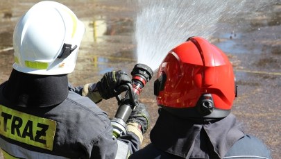 Pożar składowiska odpadów w Pukininie. Strażacy w akcji