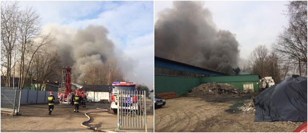 Pożar składowiska opon w Żorach: Z ogniem walczy ponad 100 strażaków /Anna Kropaczek /RMF FM