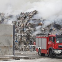Pożar składowiska śmieci k. Białegostoku 