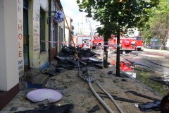 Pożar sklepów w centrum Włoszczowy