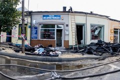 Pożar sklepów w centrum Włoszczowy