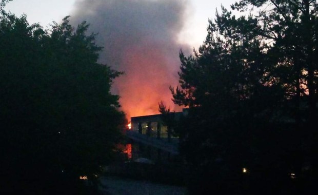 Pożar sortowni odpadów w Studziankach