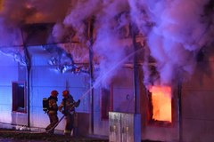 Pożar stacji diagnostycznej w Gdańsku