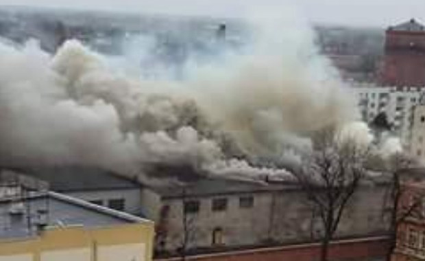 Pożar starego browaru w Brzegu